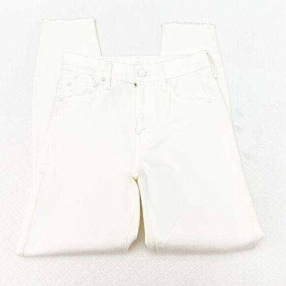 Mother High Waisted Looker Dagger Ankle fray Glass Slipper Denim Jeans Size 24 - Picture 9 of 11